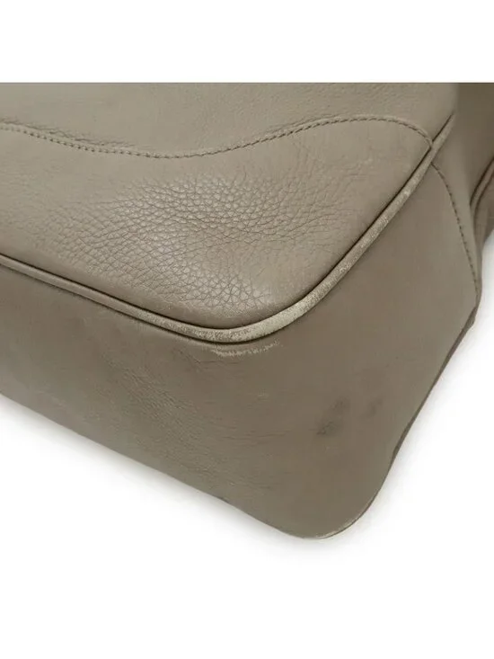 Gucci Bamboo 2-Way Shoulder Bag Crossbody Leather Grey Gold - Picture 3 of 9